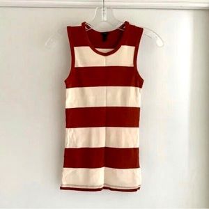 J.Crew Orange and Cream Striped Tank Top